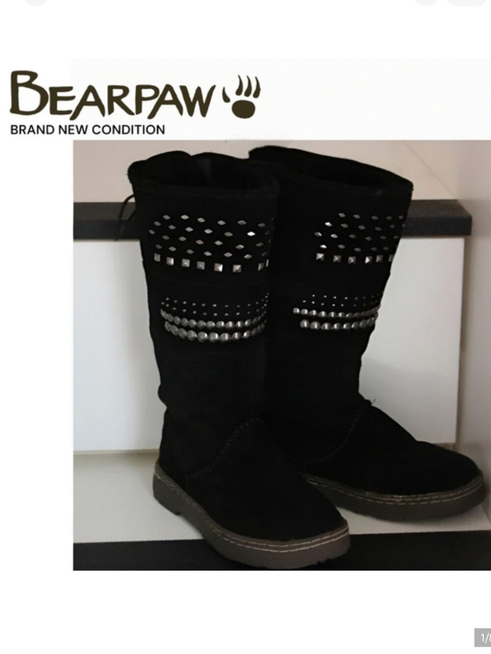 Bearpaw Black Studded Women's Boots EXCELENT CONDITION